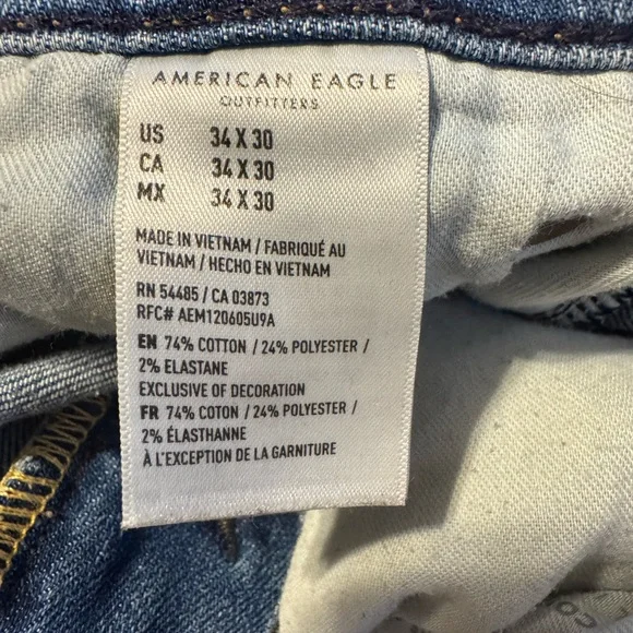 American Eagle Outfitters *ORIGINAL STRAIGHT* Men's Jeans 34 x 30 #V - Picture 7 of 9